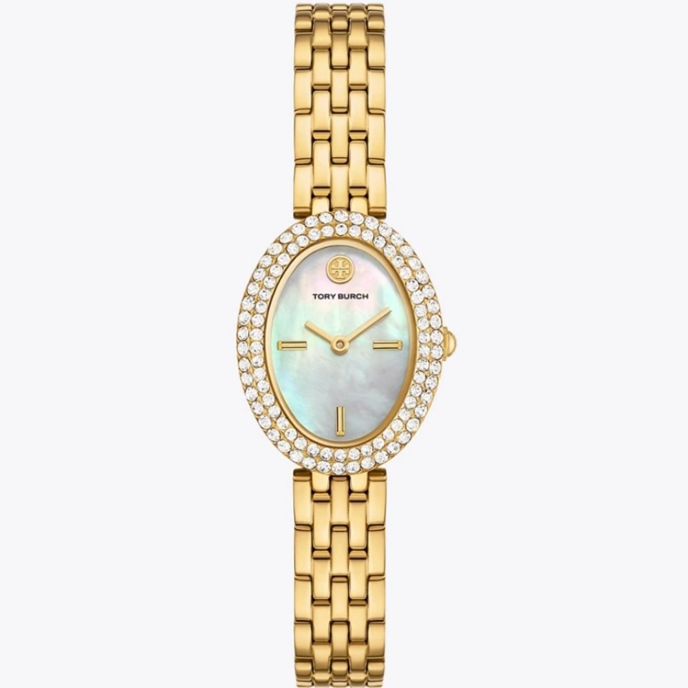Tory Burch Oval Women's Watch with Mother of Pearl Dial